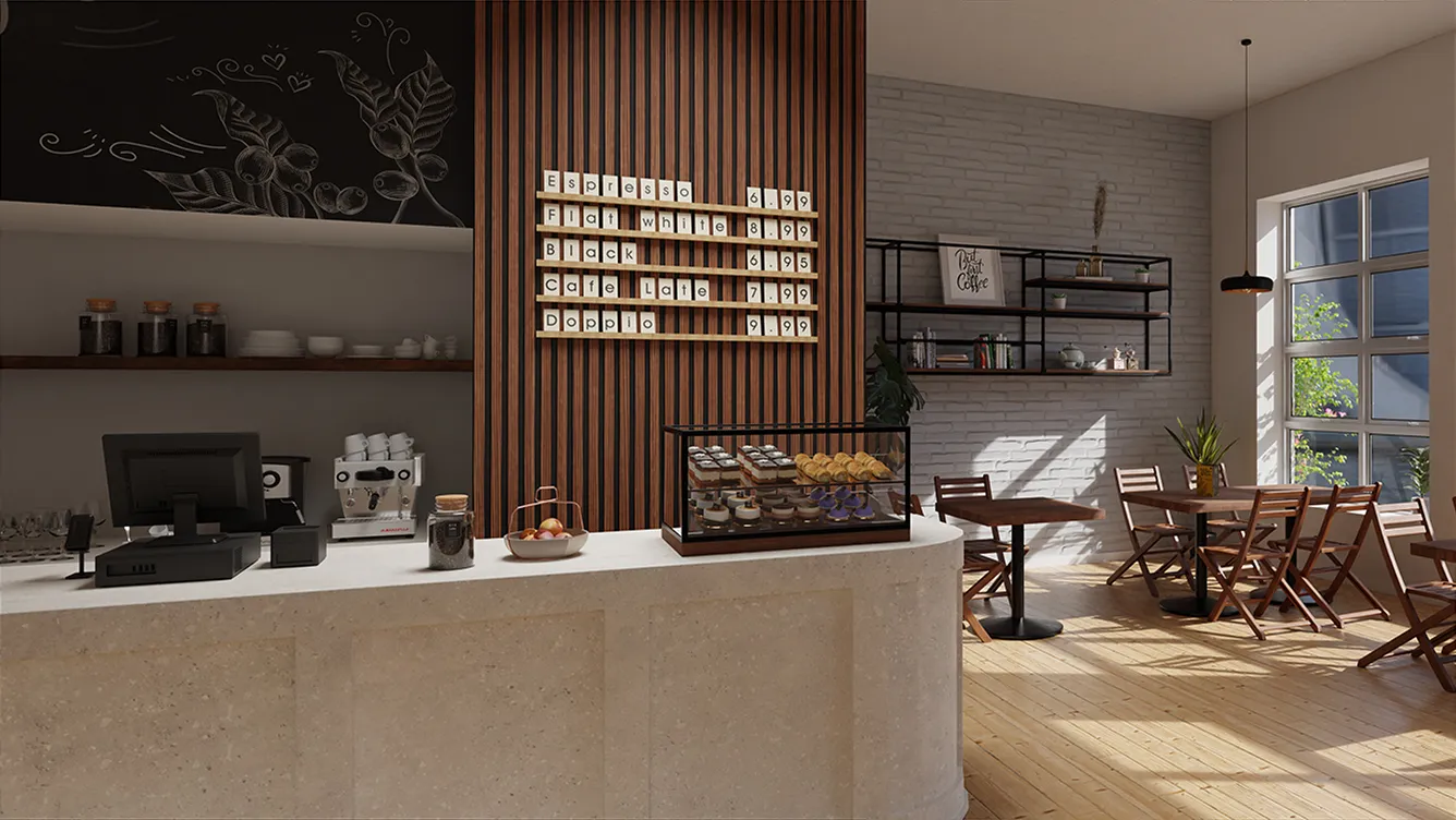 3D visualisation of coffee shop