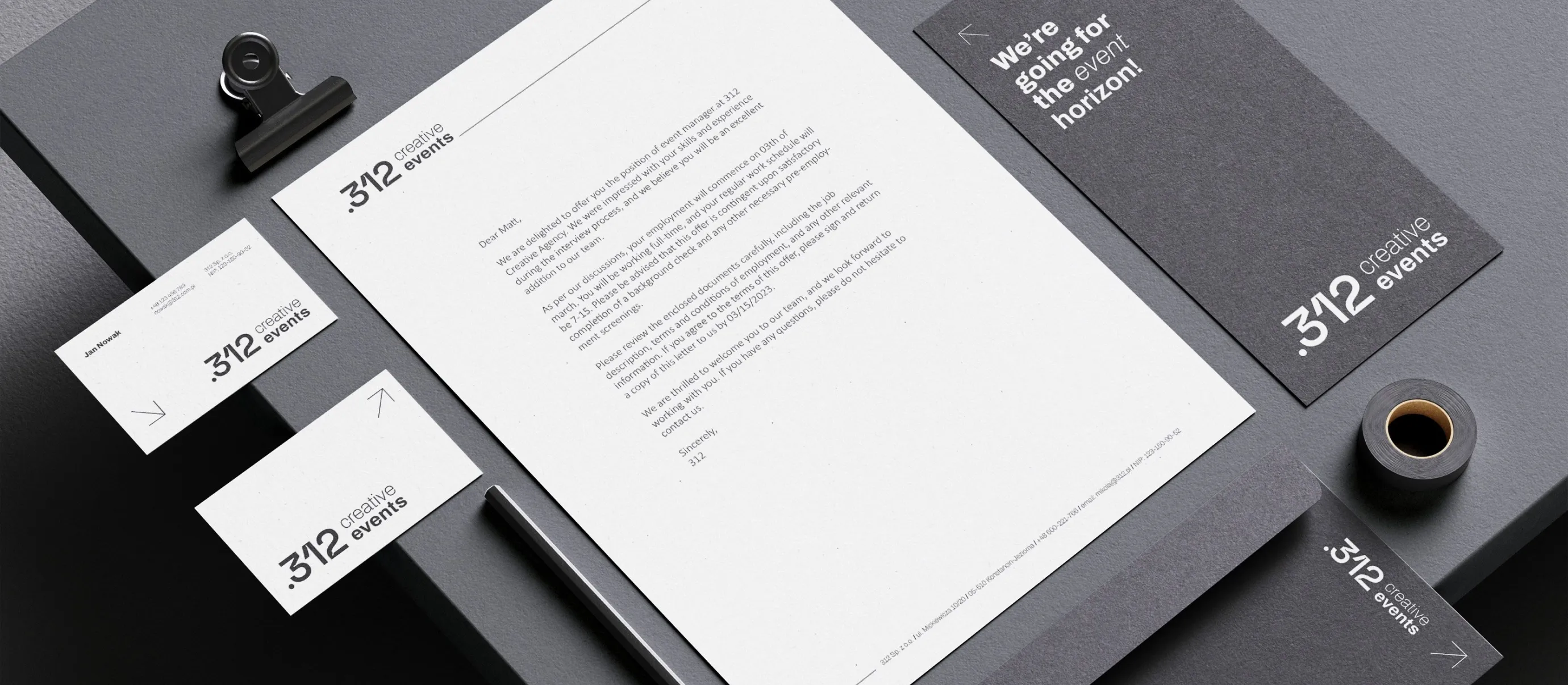 stationery presenting logo